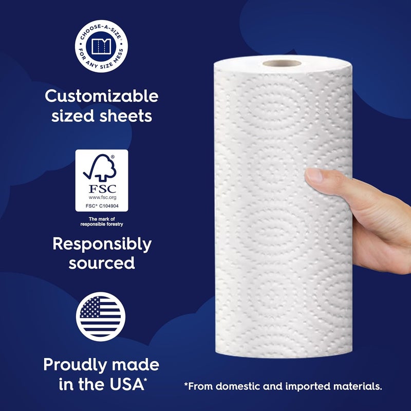 White Cloud Ultra PRO Ultra Absorbent Paper Towel, Choose-a-Size Sheets, 2 Packs of 6 DOUBLE Rolls = 24 Regular Rolls - Image 5